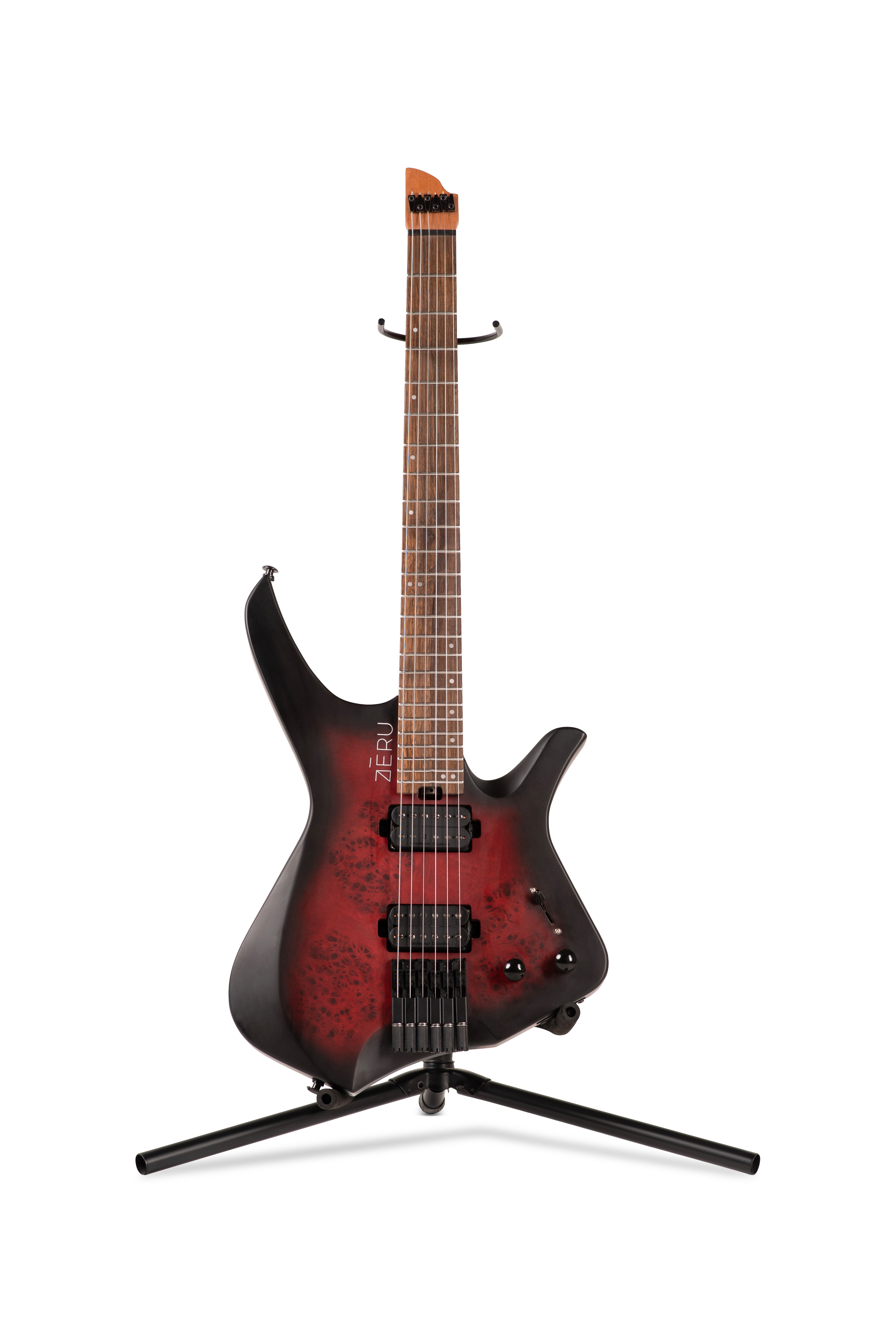 ZERU VOID Justus Hajas Signature Series 6 String Headless Guitar in  Scorched Scarlet